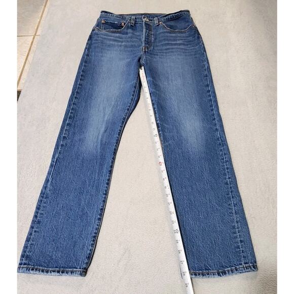 Levis 501 Jeans Original Fit High Rise Medium Wash Button Fly Womens 30 X 30 - Picture 11 of 13
